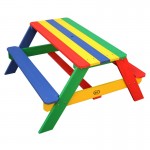 Masuta copii cu Bancute Curcubeu din lemn - Bancuta cu Masuta Axi pentru Picnic si Activitati Masuta copii cu Bancute Curcubeu din lemn - Bancuta cu Masuta Axi pentru Picnic si Activitati